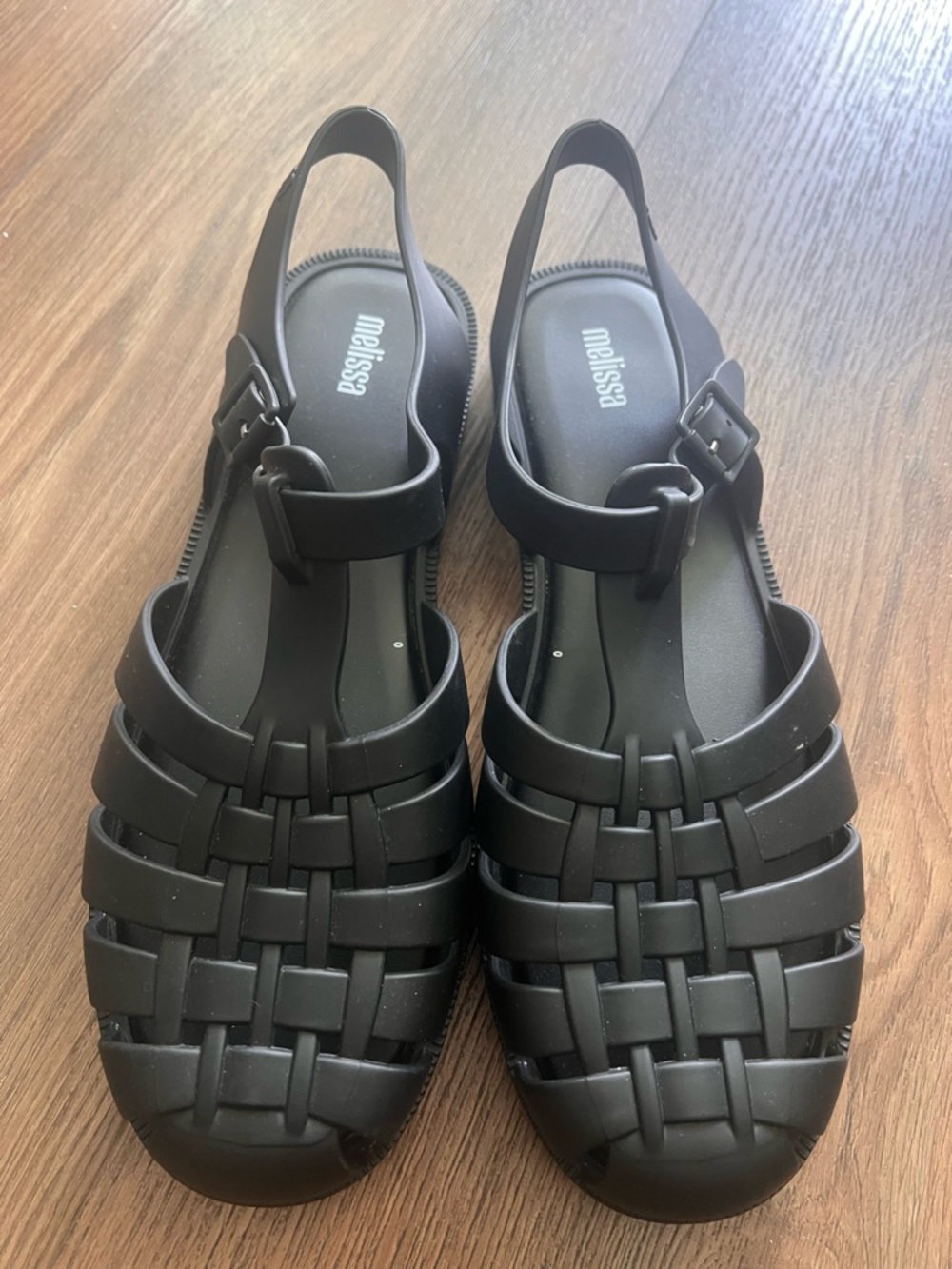 Brand new Melissa Black Jelly Woven Slingback Sandals Size 10 - Picture 2 of 5